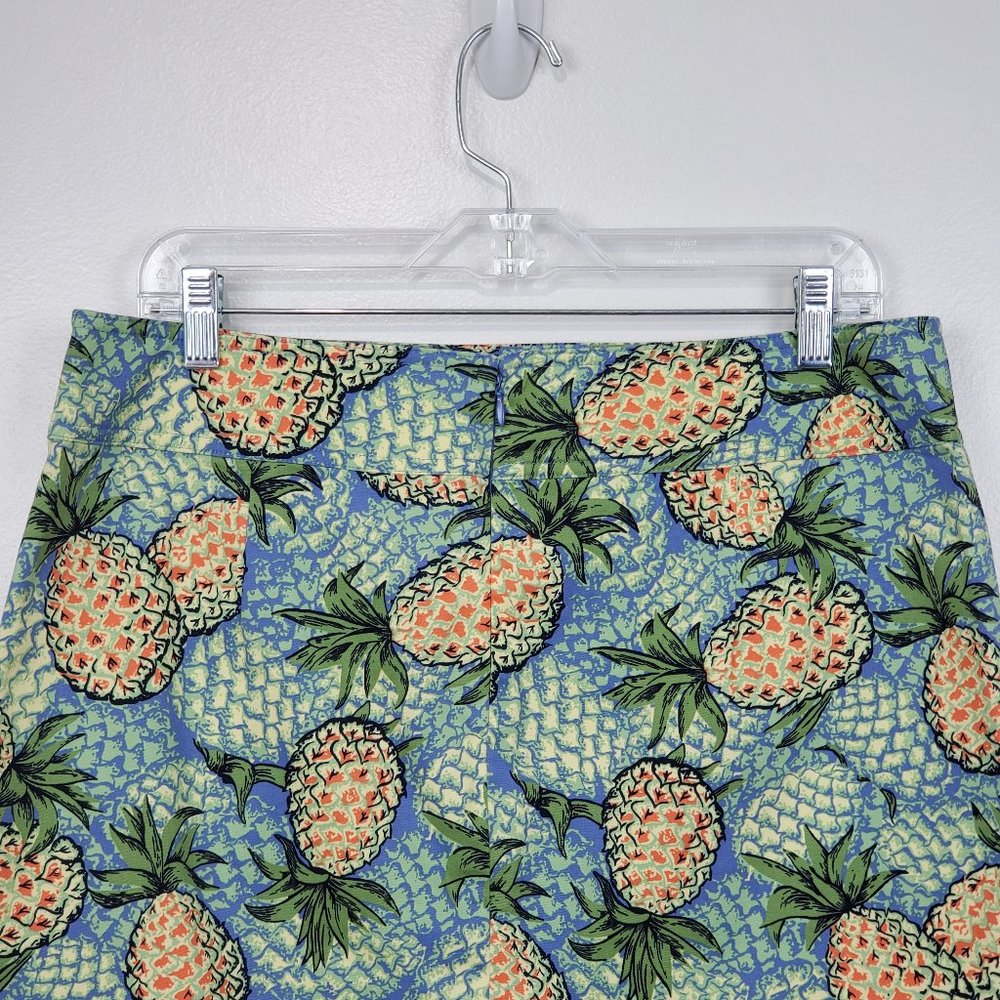 Talbots Factory Pineapple Pineapples Print Pencil Skirt With Pockets Size 12 - Picture 6 of 10